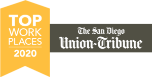 Badge for top places to work in San Diego.