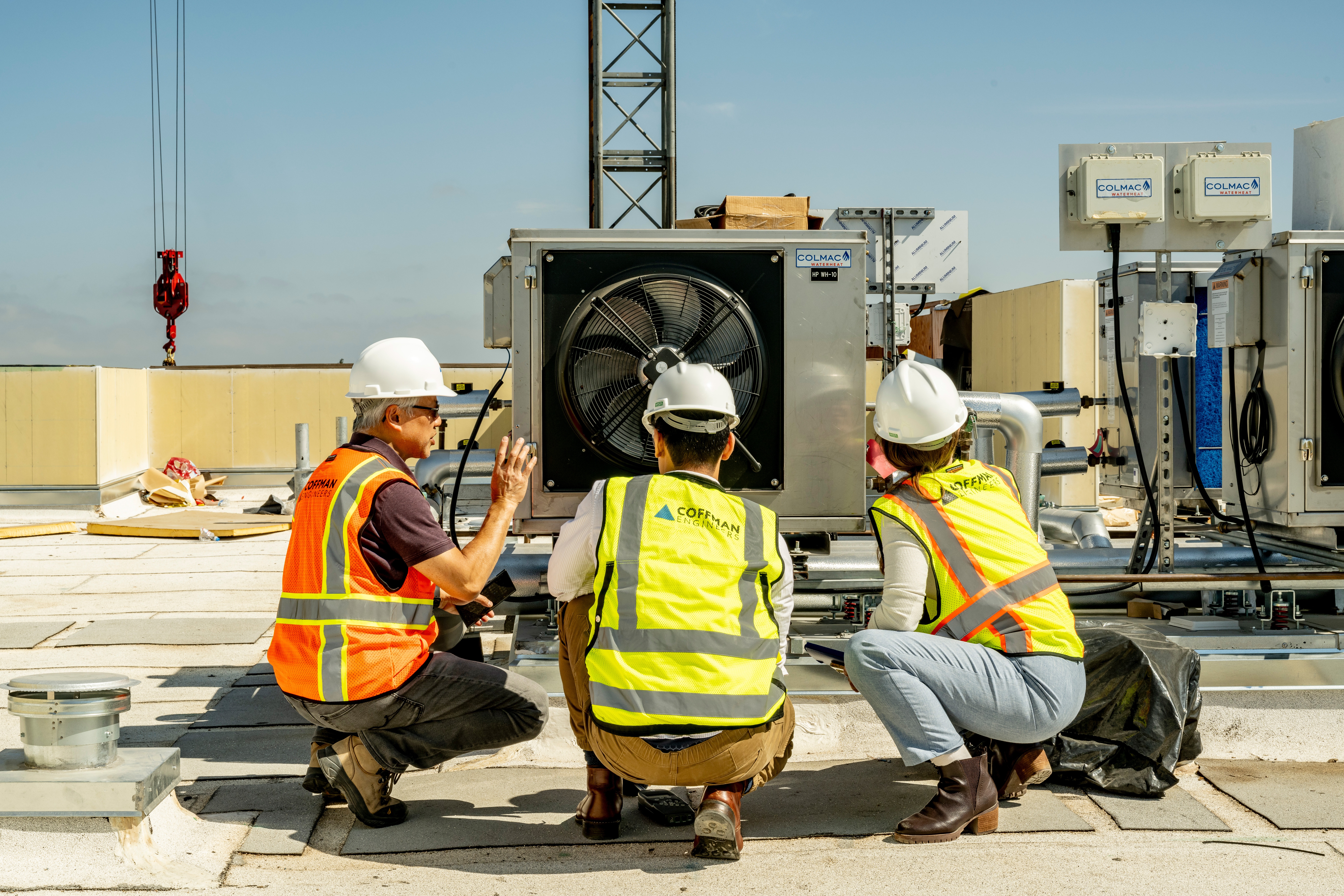 Engineers working on job site.