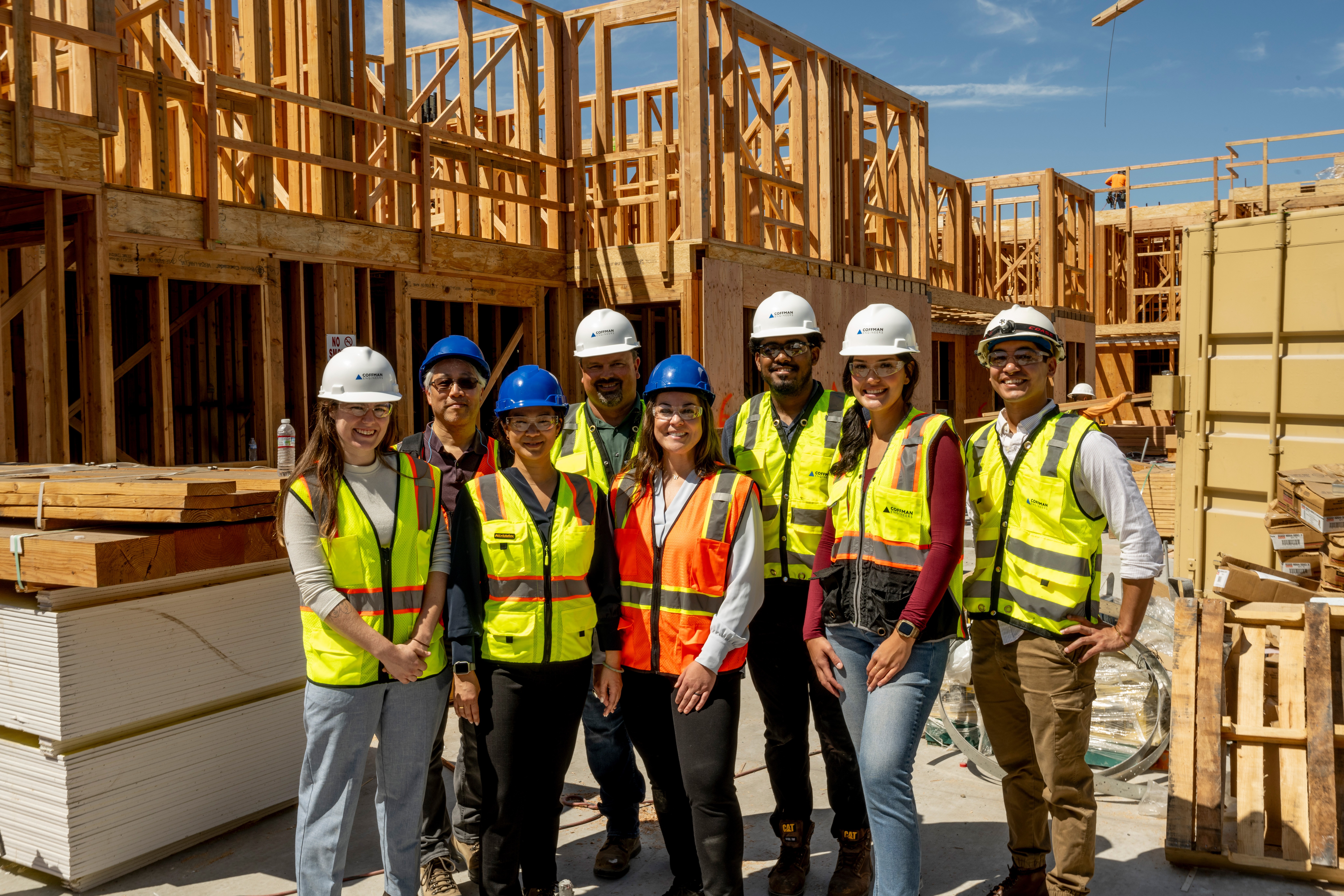 Engineers working on job site.